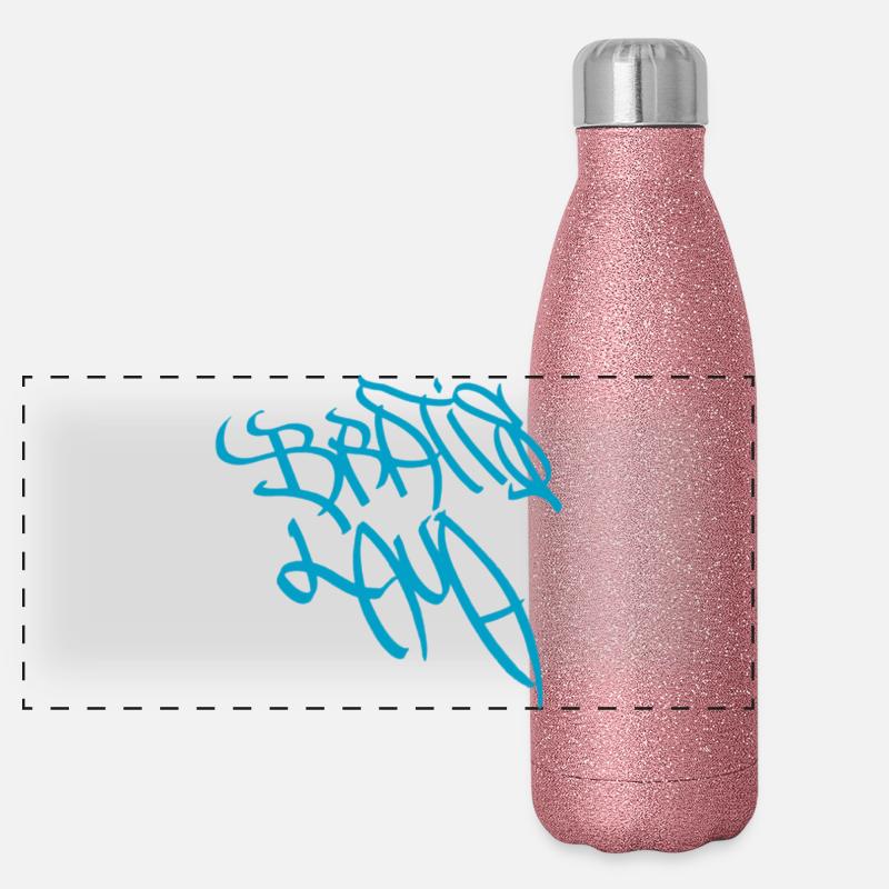 Lettrage de graffiti urbain à Bratislava Gourde isotherme panoramique pailletée 500 ml