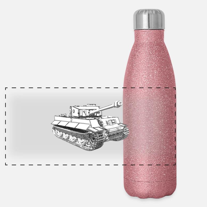 KAMPFPANZER TIGER Panorama Glitzer Isolierflasche 500 ml