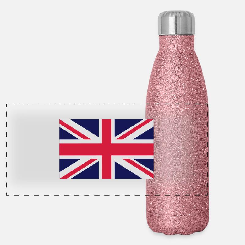 British Flag Panoramic Glitter Thermal Bottle 500 ml