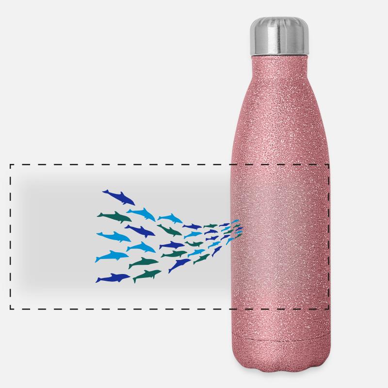 dauphins Gourde isotherme panoramique pailletée 500 ml