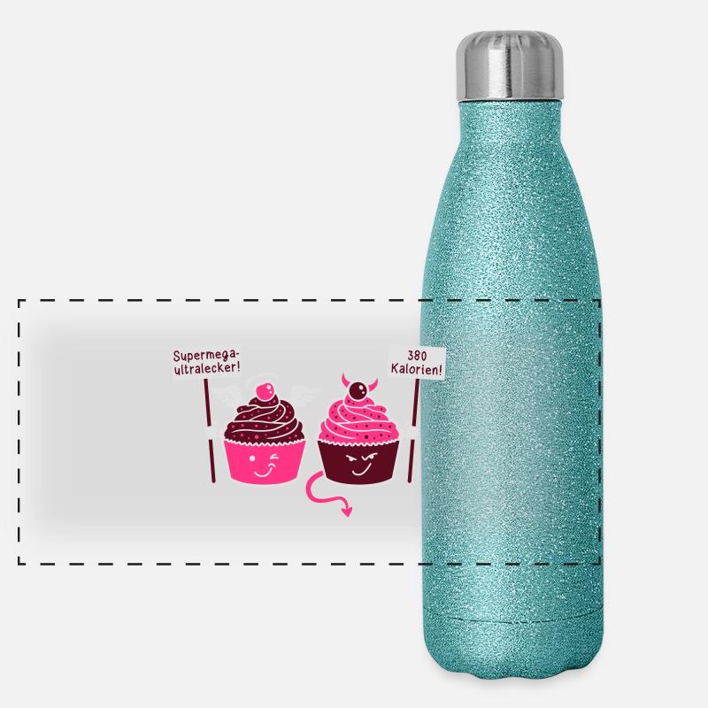 Cupcake - Muffin - Tart - Angels - Devil - 3C Panoramic Glitter Thermal Bottle 500 ml