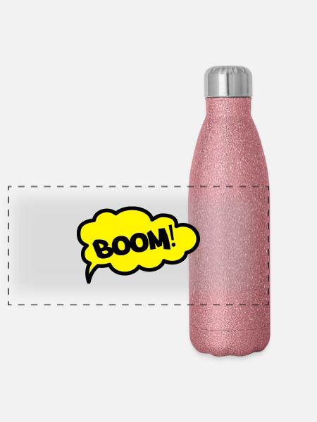boom2 - Panorama Glitzer Isolierflasche 500 ml - Pink Glitzer - Vorne