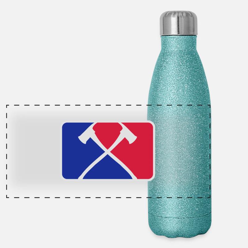 2 fire axes fire sports logo Panoramic Glitter Thermal Bottle 500 ml