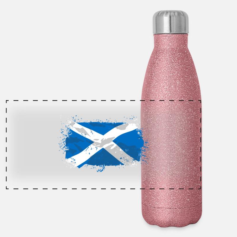 Scotland Flag Panorama Glitzer Isolierflasche 500 ml