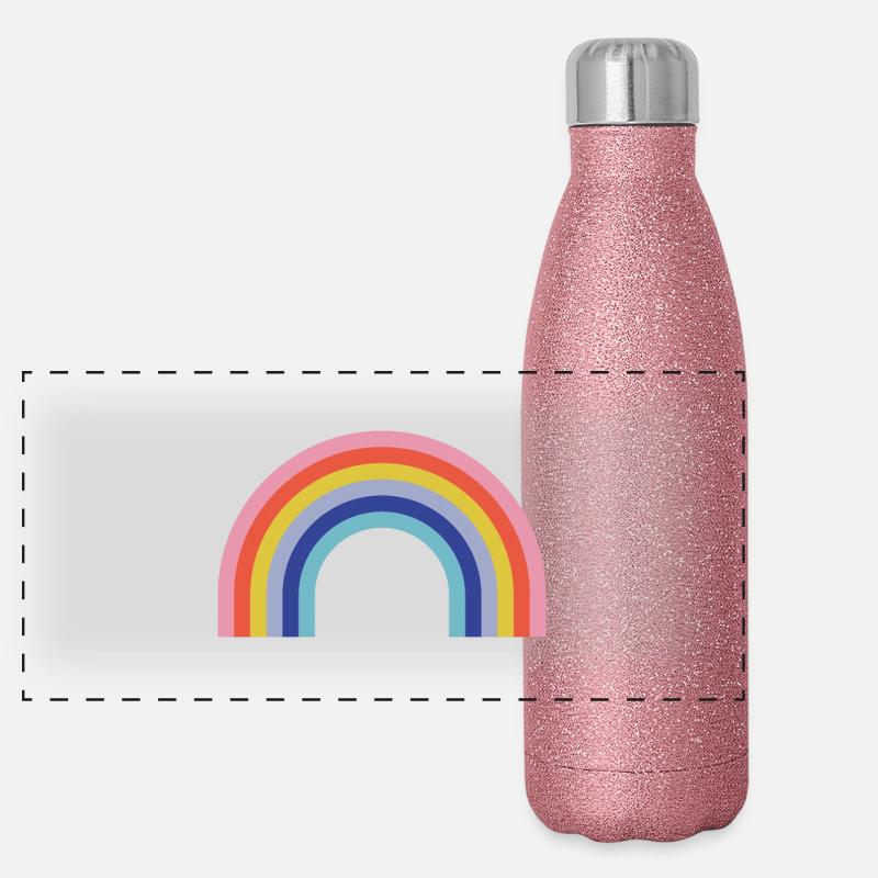 Regenbogen Panorama Glitzer Isolierflasche 500 ml