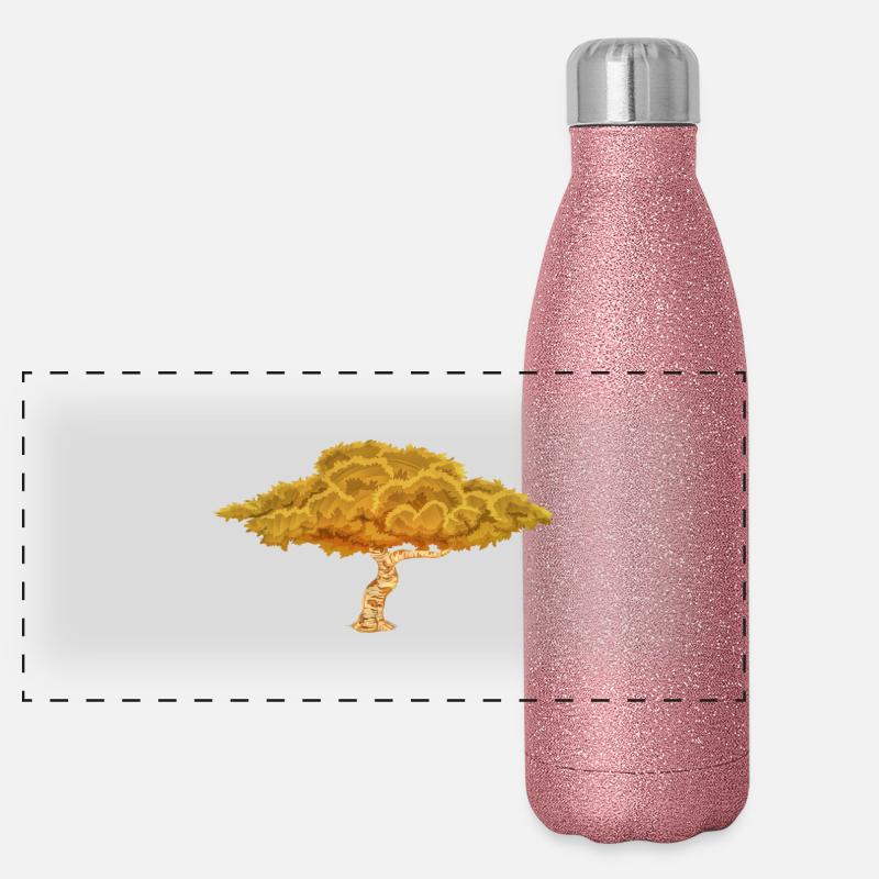autumn tree Panoramic Glitter Thermal Bottle 500 ml
