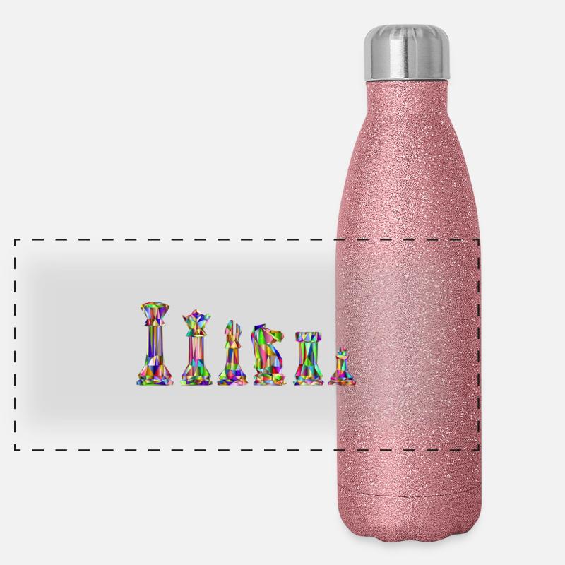 chess - Panoramic Glitter Thermal Bottle 500 ml - pink glitter