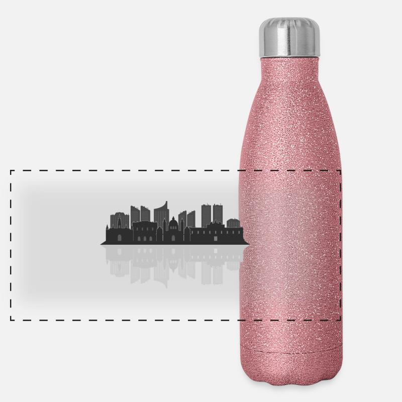 Skyline von Wien Panorama Glitzer Isolierflasche 500 ml