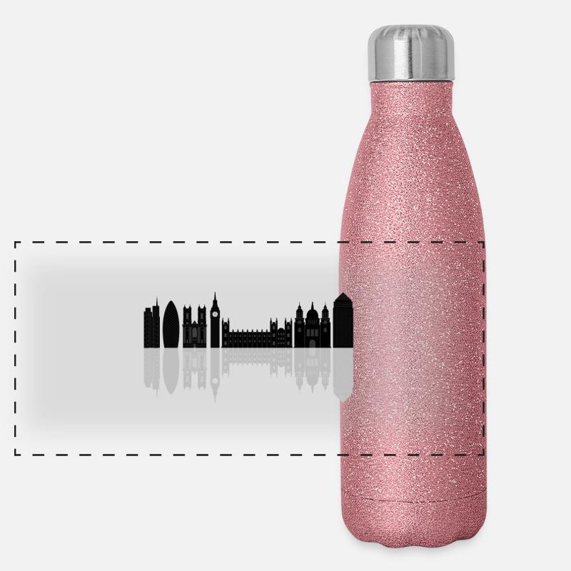Skyline von London Panorama Glitzer Isolierflasche 500 ml