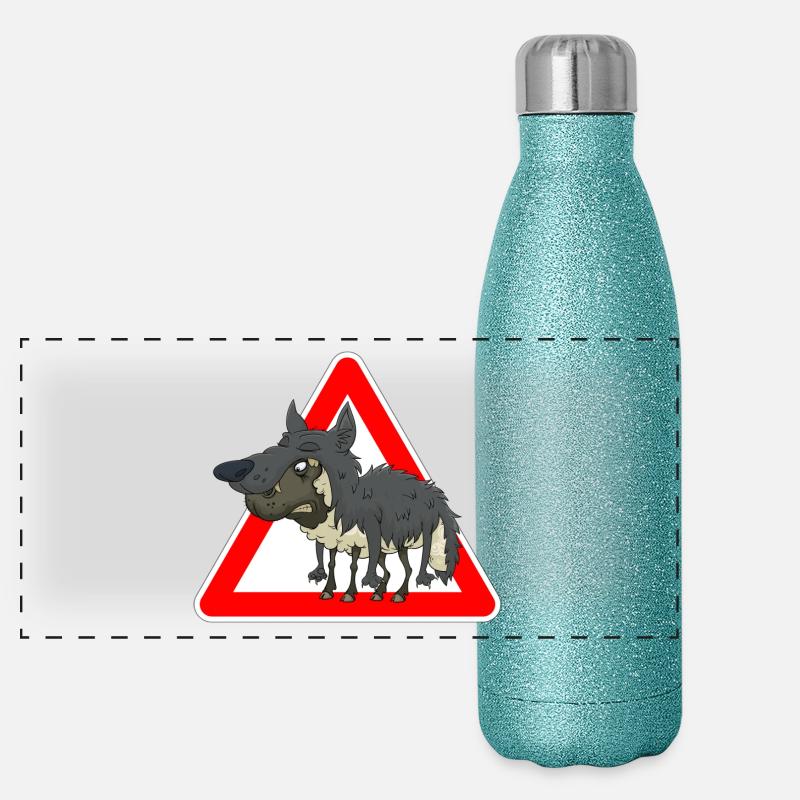 Schaf Wolf Panorama Glitzer Isolierflasche 500 ml