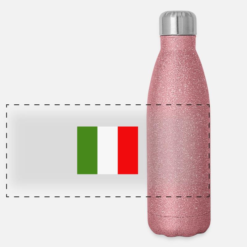 Drapeau de l'Italie Gourde isotherme panoramique pailletée 500 ml