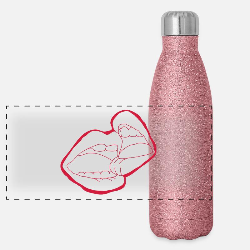 Mund küssen kb2 Panorama Glitzer Isolierflasche 500 ml