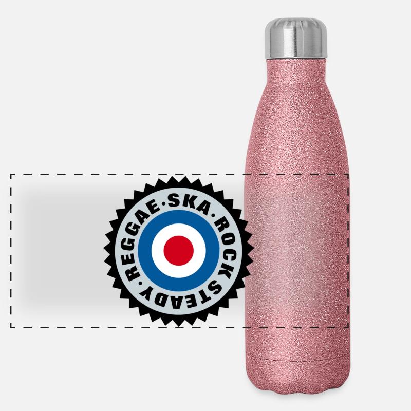 Ska, Rock Steady, Reggae Mod Target Panorama Glitzer Isolierflasche 500 ml