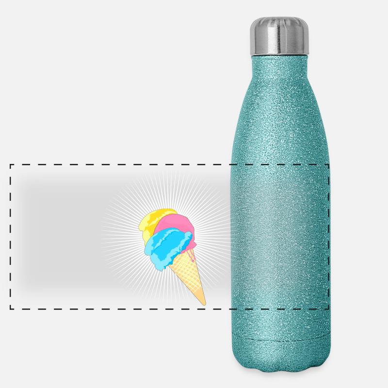 Eis Eistüte Eiskrem Softeis Waffel Strahlen Panorama Glitzer Isolierflasche 500 ml