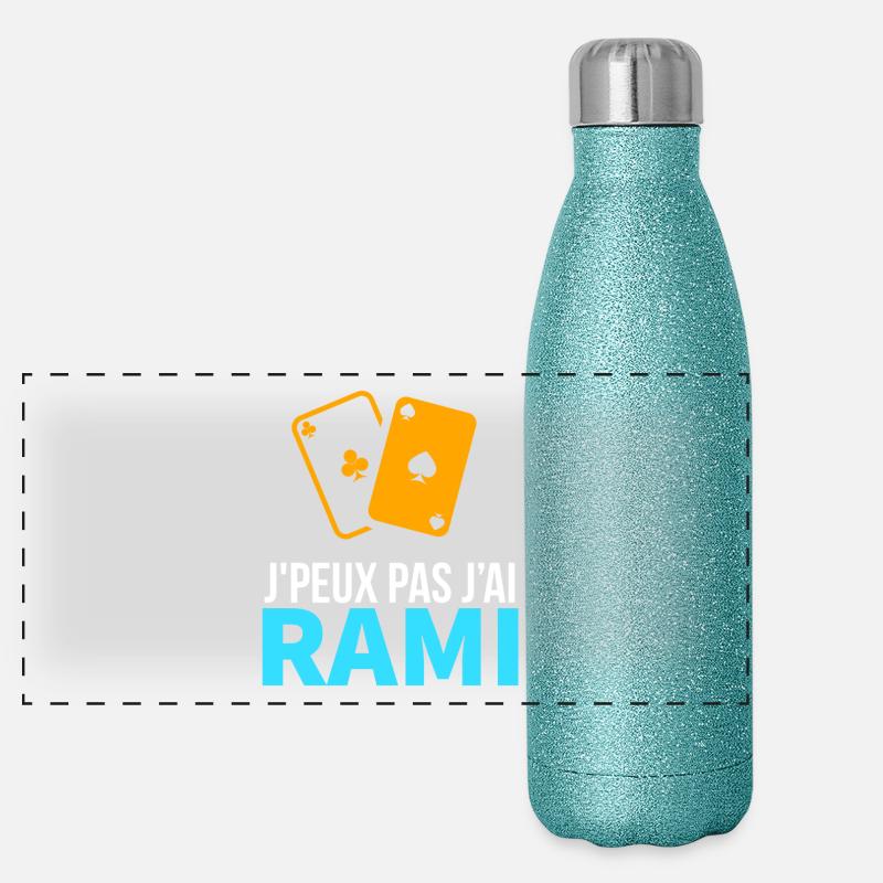Jeu de cartes Le Rami Gourde isotherme panoramique pailletée 500 ml