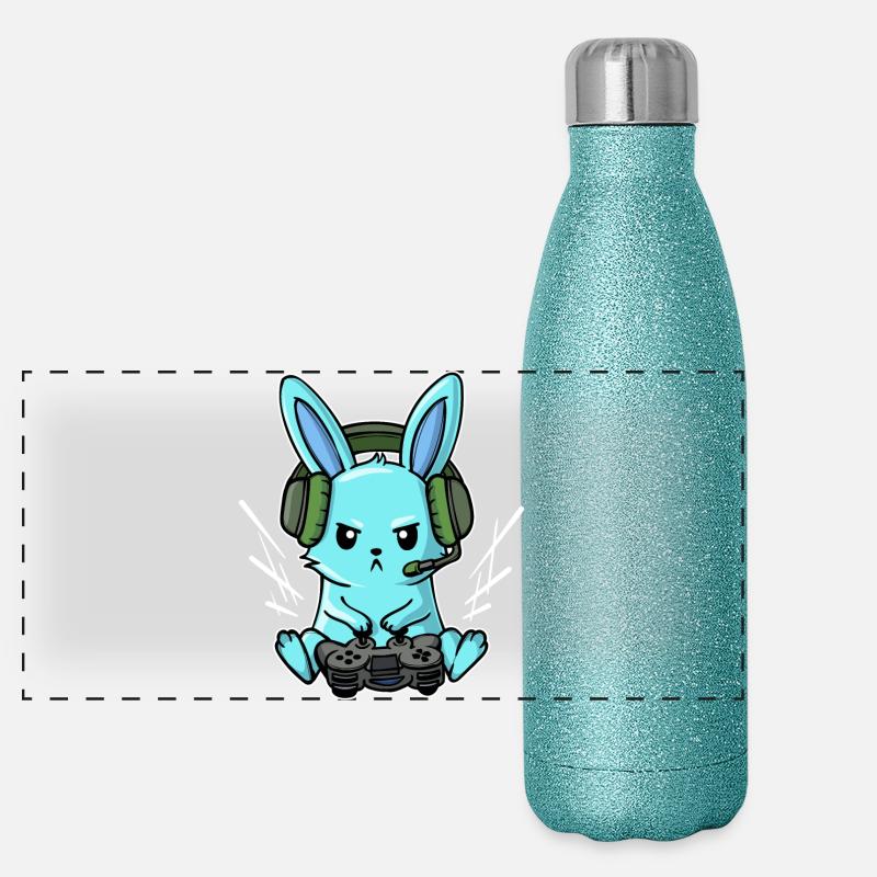 Gamer Headset Controller Joystick Zocker Panoramic Glitter Thermal Bottle 500 ml