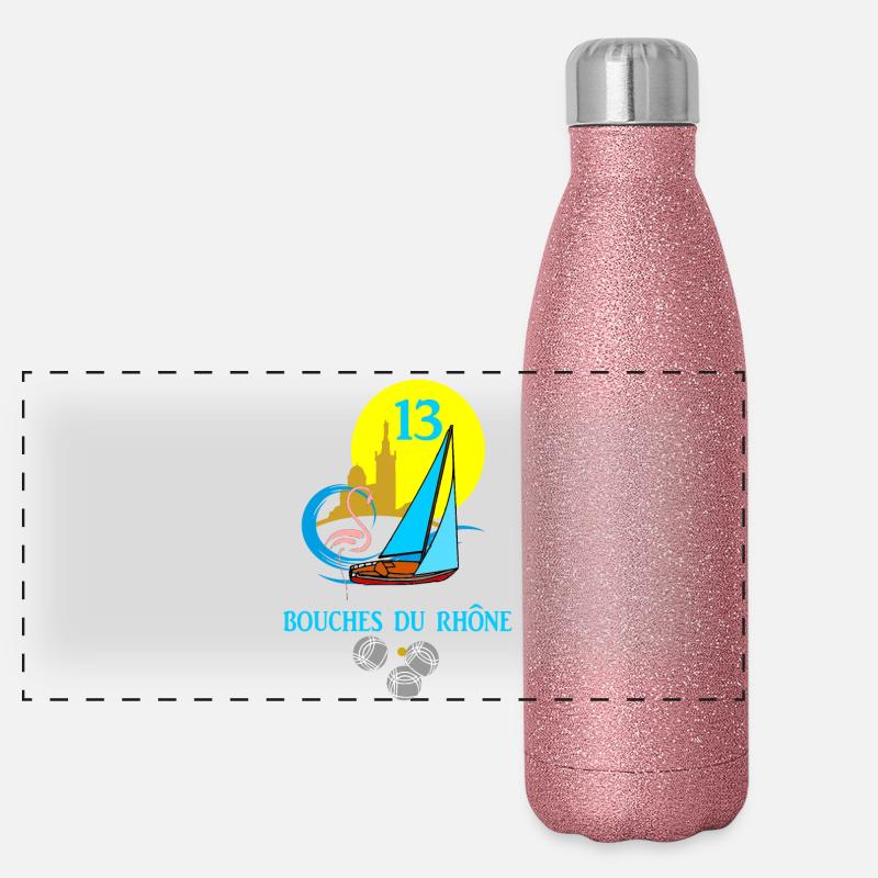 Bouches du rhône Panorama Glitzer Isolierflasche 500 ml