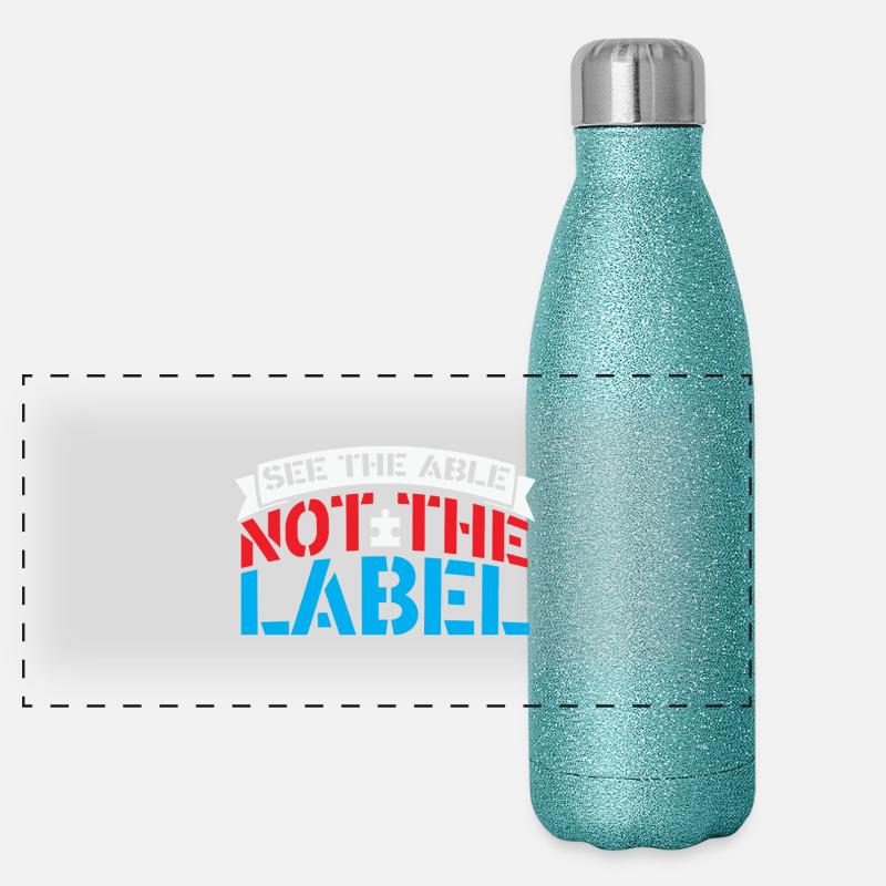 Autisme Voir le Capable Pas Le Lable Gourde isotherme panoramique pailletée 500 ml