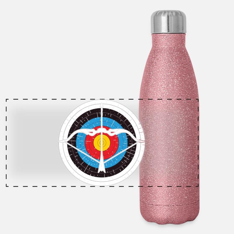 Bogenschießen, Bogensport, Bogenschütze, Archery - Panorama Glitzer Isolierflasche 500 ml - Pink Glitzer