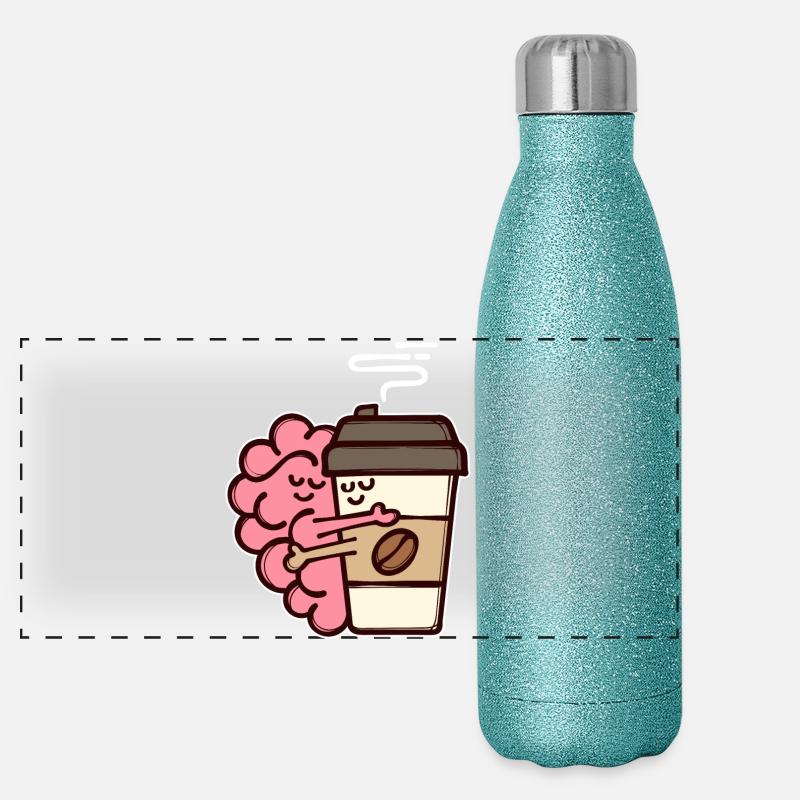 Coffee Drinking Coffee Beans Coffee Lovers Panoramic Glitter Thermal Bottle 500 ml