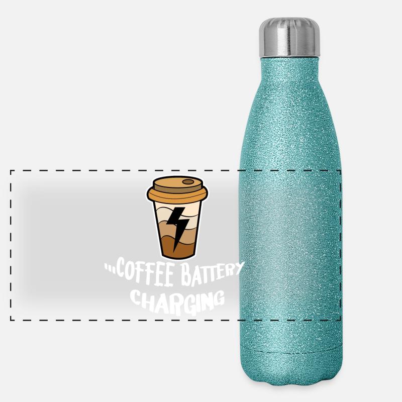 Déclaration de consommation de café Amateurs de café Petit déjeuner Gourde isotherme panoramique pailletée 500 ml