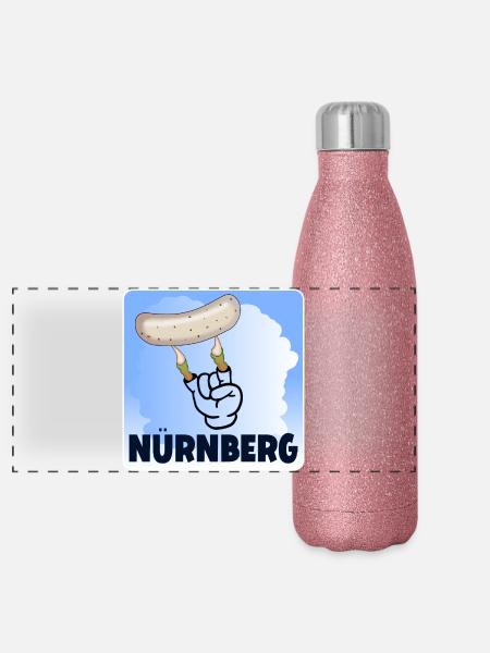 NÜRNBERG WEIßWURST - Panorama Glitzer Isolierflasche 500 ml - Pink Glitzer