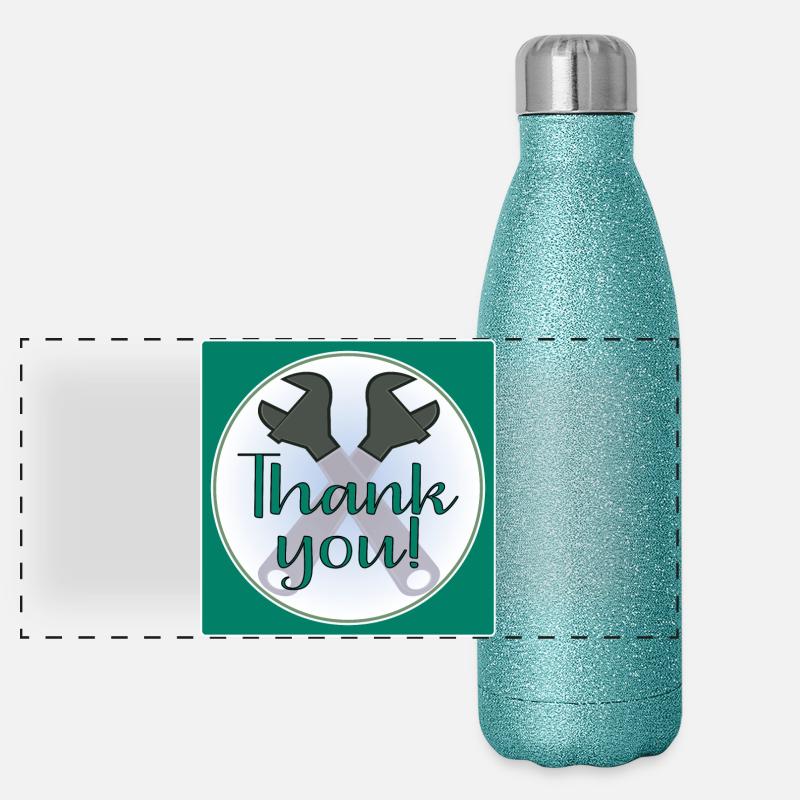 DANKE HANDWERKER - ZANGE Panorama Glitzer Isolierflasche 500 ml
