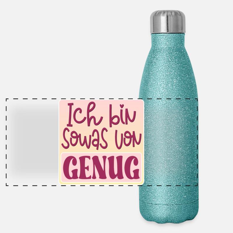 AFFIRMATION MINDSET - ICH BIN GENUG SPRUCH Panorama Glitzer Isolierflasche 500 ml