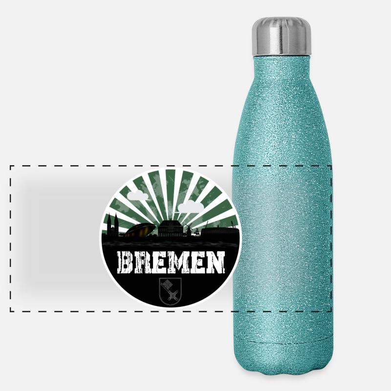 Match à domicile de Bremen Skyline Gourde isotherme panoramique pailletée 500 ml