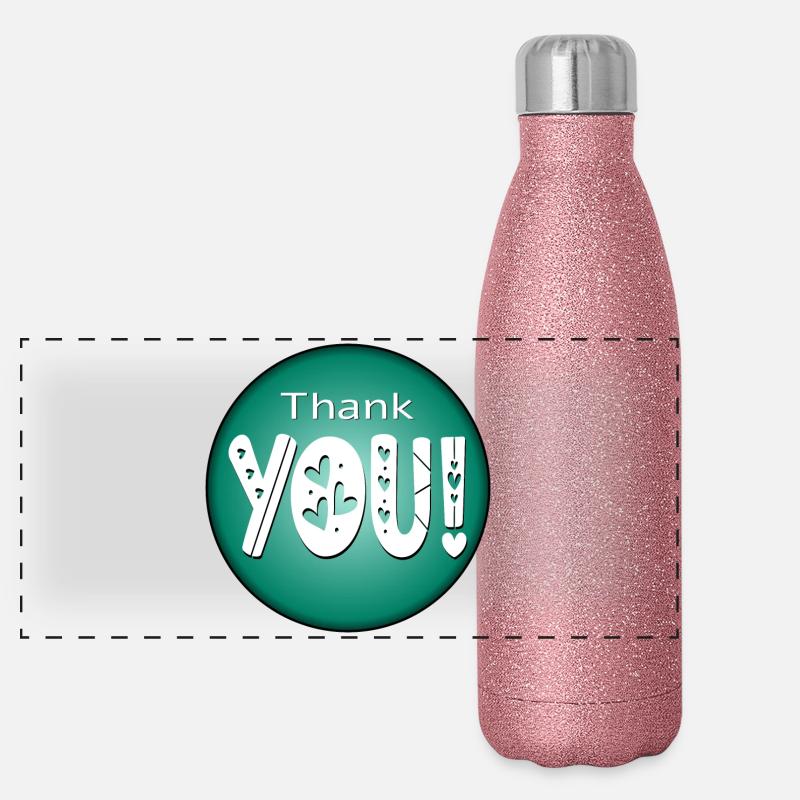 Danke - DANKBAR DANKE - BEZIEHUNG Panorama Glitzer Isolierflasche 500 ml