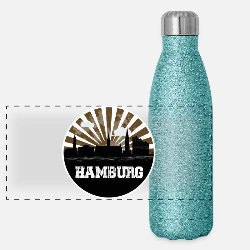 Match à domicile Hamburg Skyline Gourde isotherme panoramique pailletée 500 ml