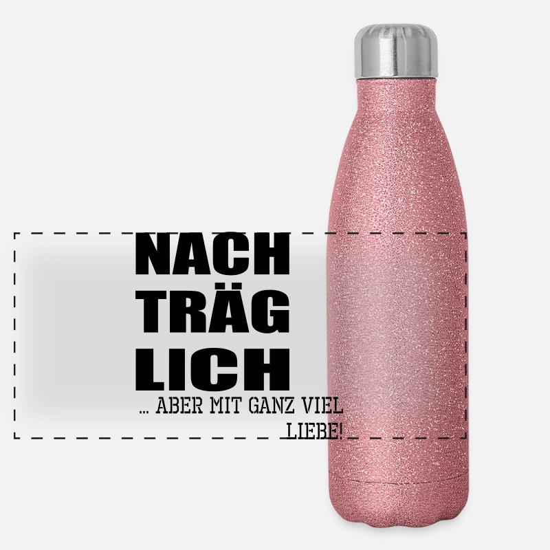 Nachträgliche Grüße Geburtstagswünsche Liebe Panorama Glitzer Isolierflasche 500 ml