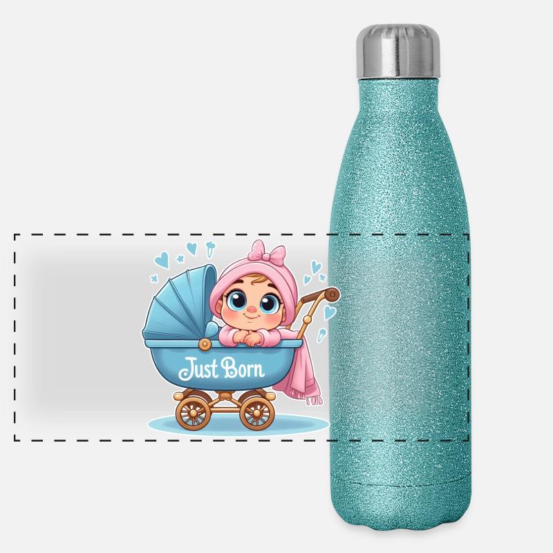Just Born Gourde isotherme panoramique pailletée 500 ml