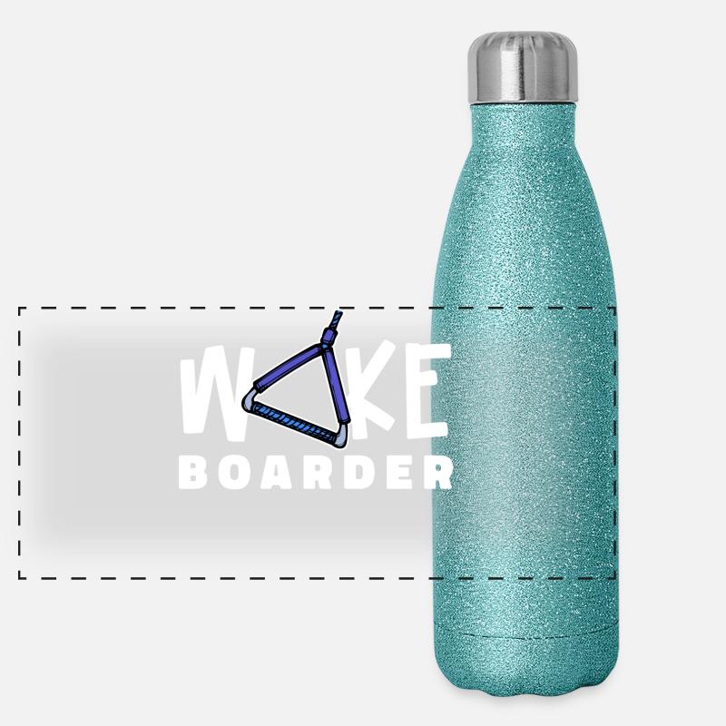 Surfing Kitesurfer Statement Wakeboard Gourde isotherme panoramique pailletée 500 ml