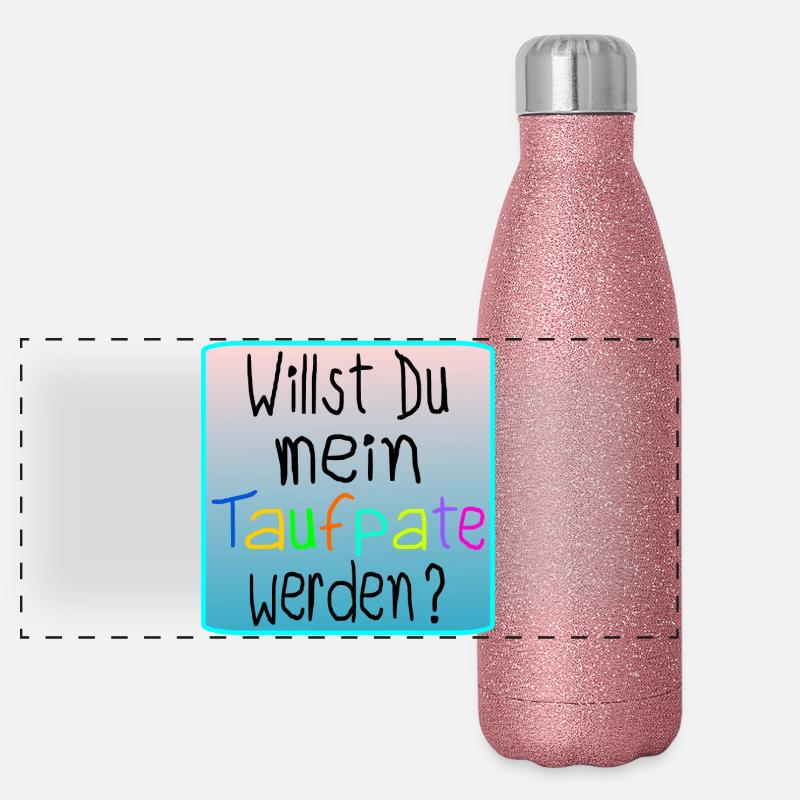 BABY TAUFE - TAUFPATE WERDEN Panorama Glitzer Isolierflasche 500 ml
