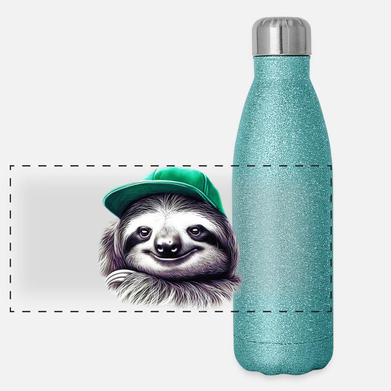 Faultier Panorama Glitzer Isolierflasche 500 ml