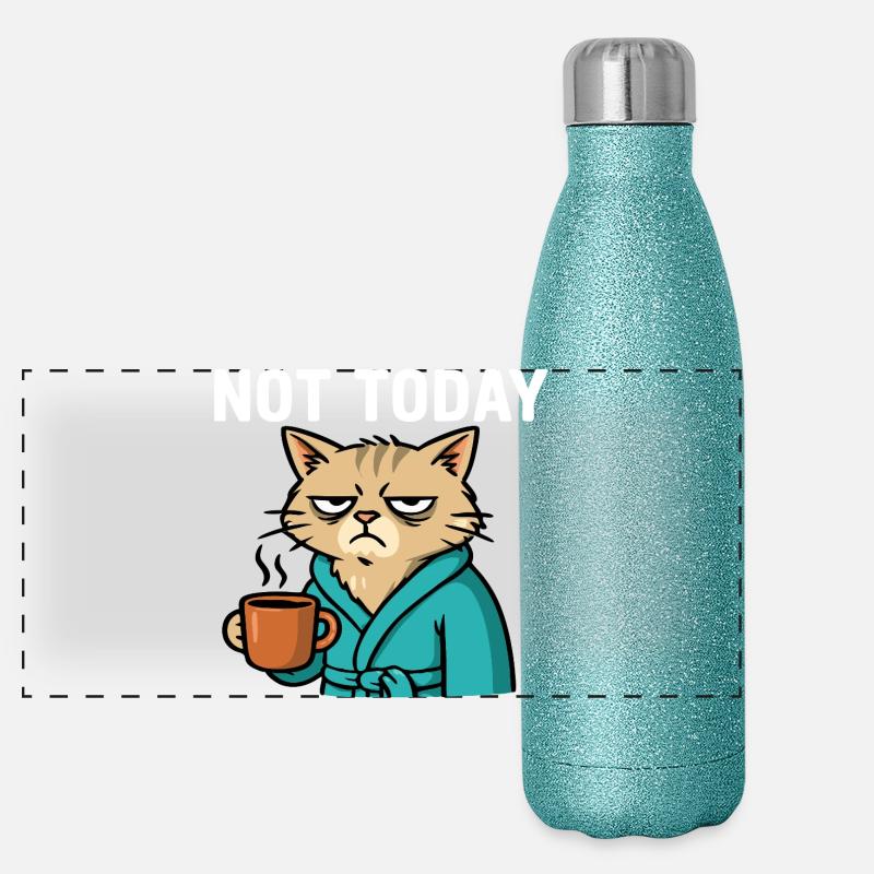 Cat "not today" Panoramic Glitter Thermal Bottle 500 ml