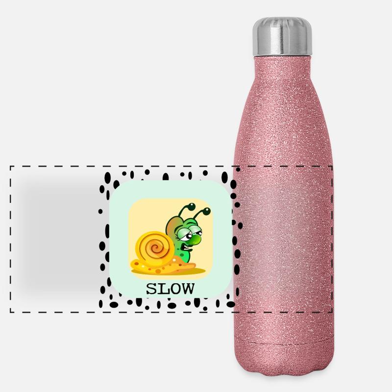 LANGSAME SCHNECKE Panorama Glitzer Isolierflasche 500 ml