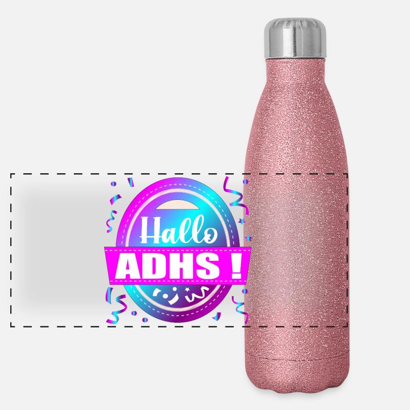 HELLO ADHD PARTY Panoramic Glitter Thermal Bottle 500 ml