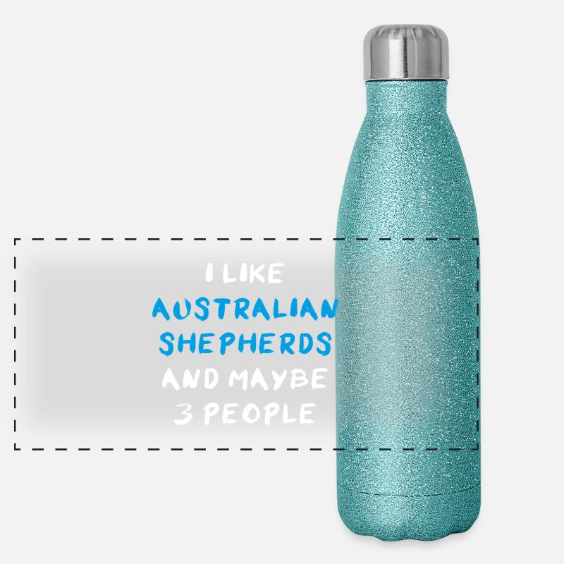 Australian Shepherd Panorama Glitzer Isolierflasche 500 ml