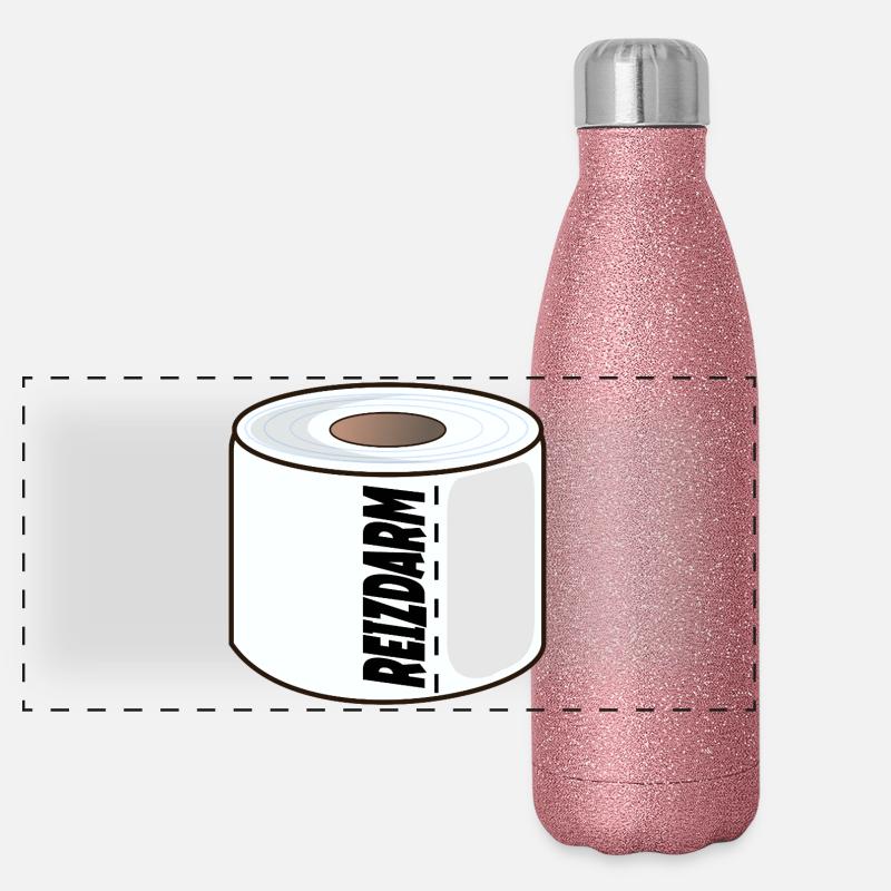 INTESTIN IRRITABLE, PAPIER TOILETTE, DIGESTION Gourde isotherme panoramique pailletée 500 ml