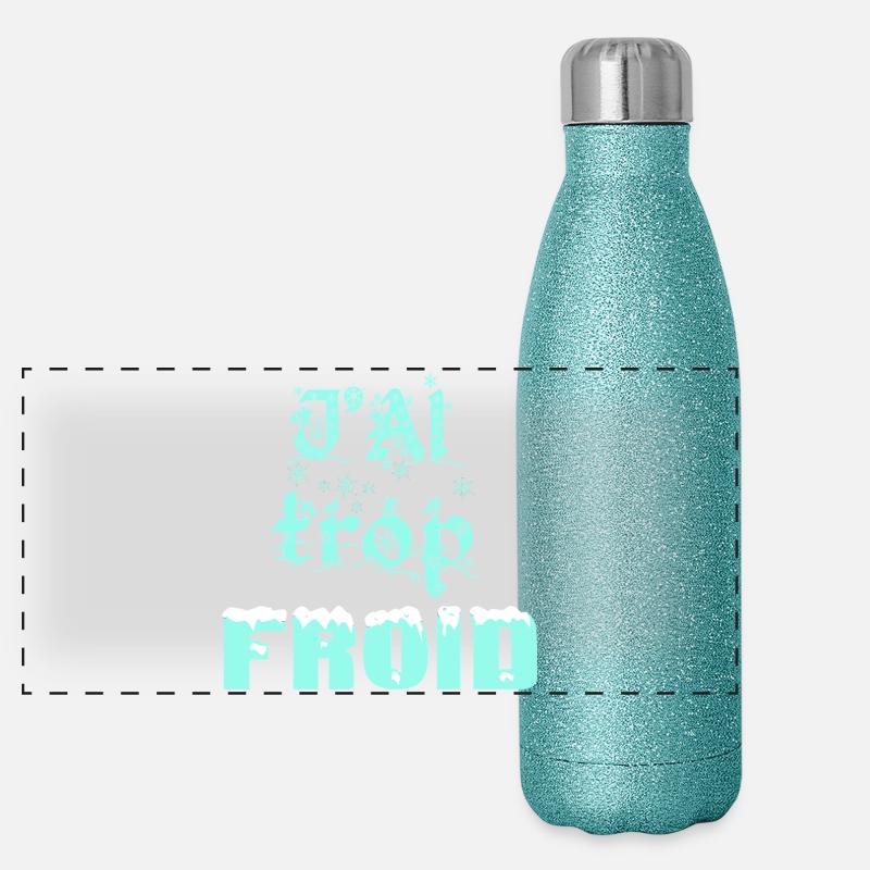 Winter Frost Typography Gourde isotherme panoramique pailletée 500 ml