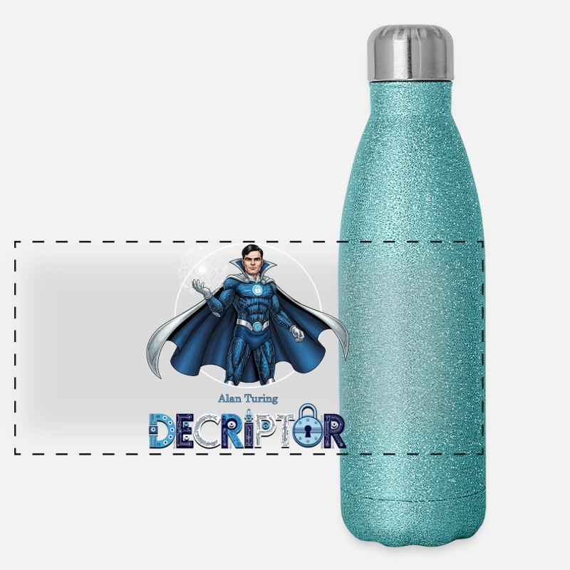 Héros Codeur Déchiffreur Gourde isotherme panoramique pailletée 500 ml