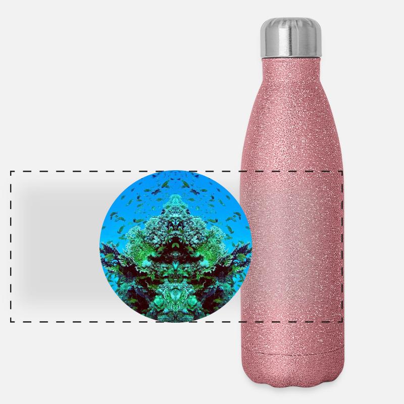 Waserwesen im Rote Panorama Glitzer Isolierflasche 500 ml