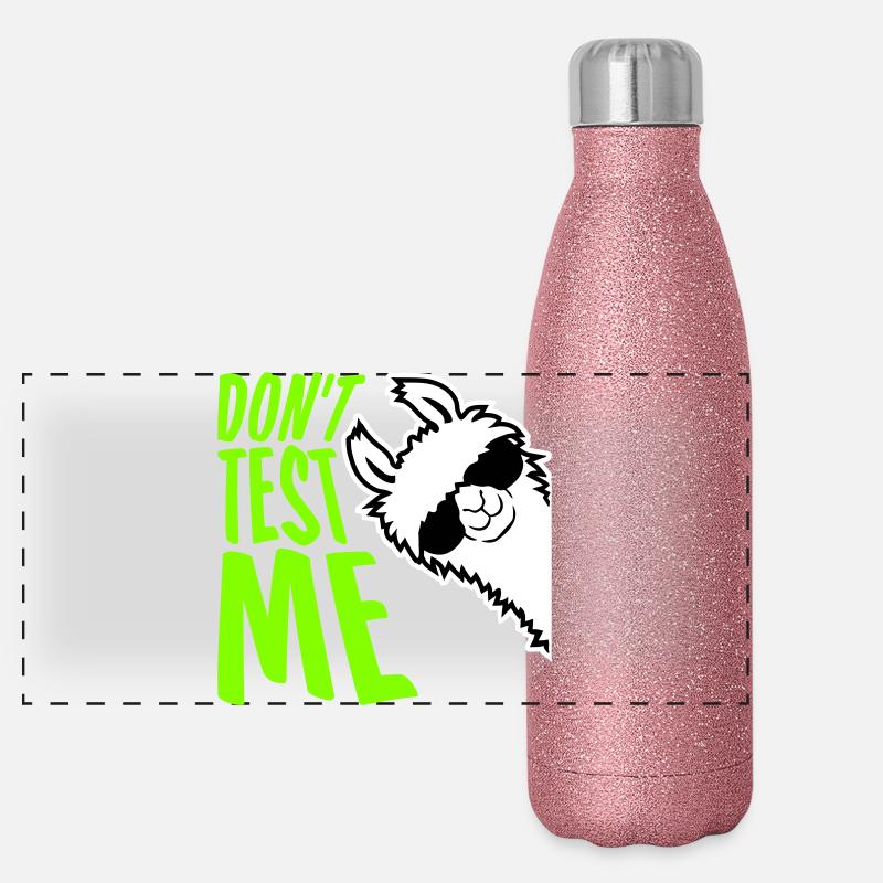 Ne me teste pas Lama Citation drôle coquine Logo Gourde isotherme panoramique pailletée 500 ml