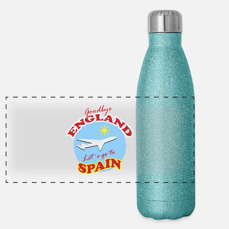 Spain Bound: Goodbye England Panoramic Glitter Thermal Bottle 500 ml