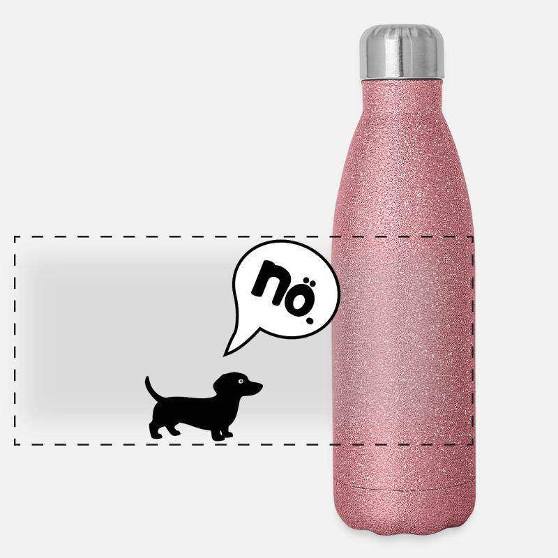 Dackel Charakter Panorama Glitzer Isolierflasche 500 ml