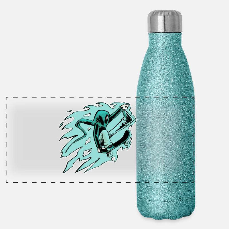Skateur à capuche en mode comète Gourde isotherme panoramique pailletée 500 ml
