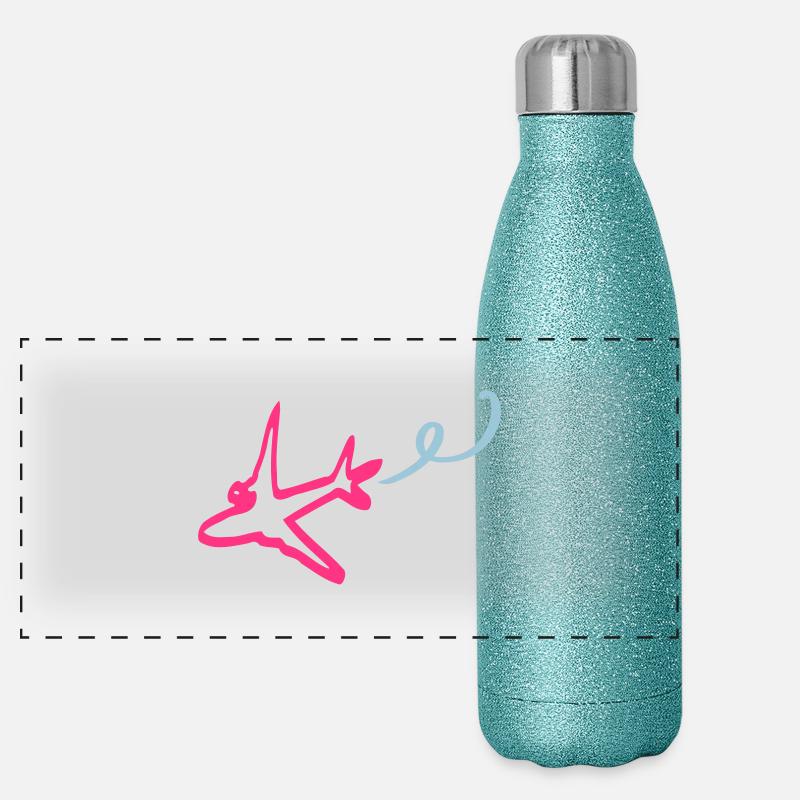 aviation_airplane Panoramic Glitter Thermal Bottle 500 ml