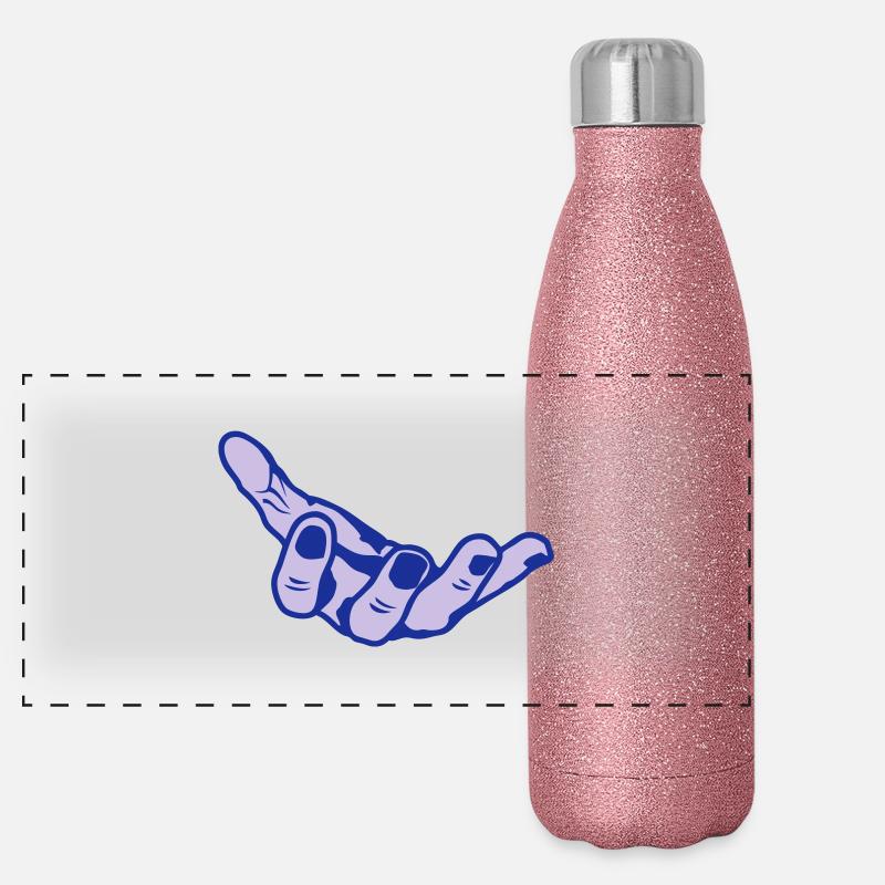main hand ouverte open offene mano Gourde isotherme panoramique pailletée 500 ml